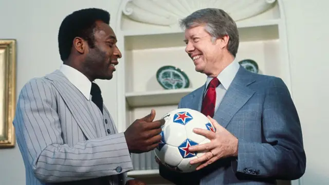 Pelé com o presidente Jimmy Carter