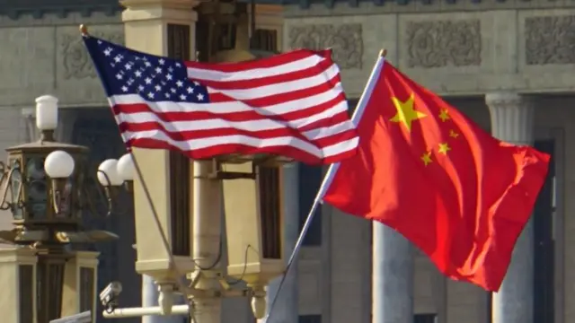 USA and China flags