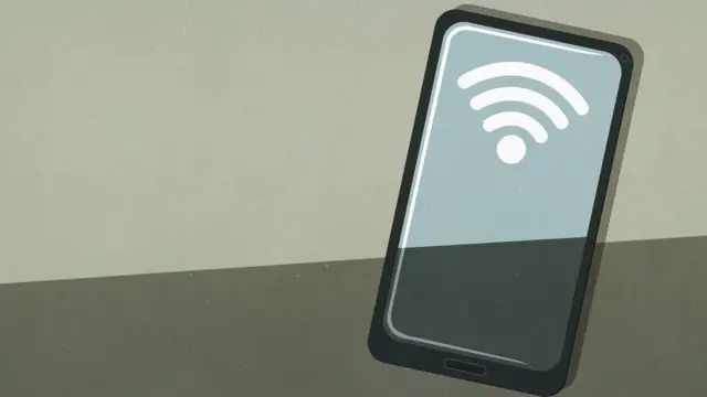 Símbolo do wi-fi em celular