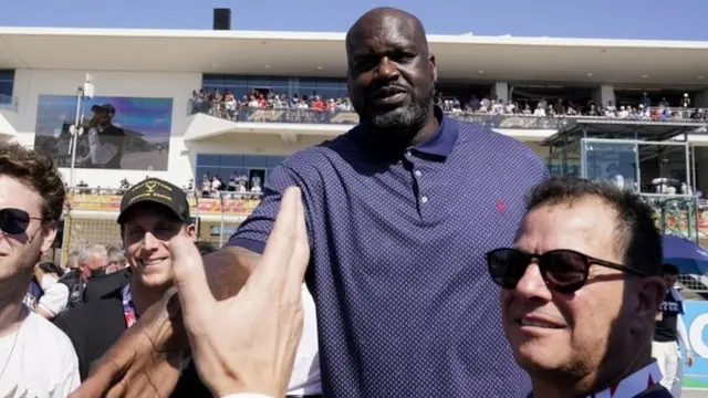 Shaquille O`Neal no GP de F1 dos EUA, em 24 de outubro