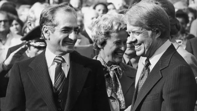 O xá Mohamed Reza Pahlevi com Jimmy Carter