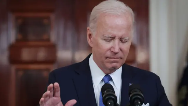 Joe Biden em pronunciamento na Casa Branca