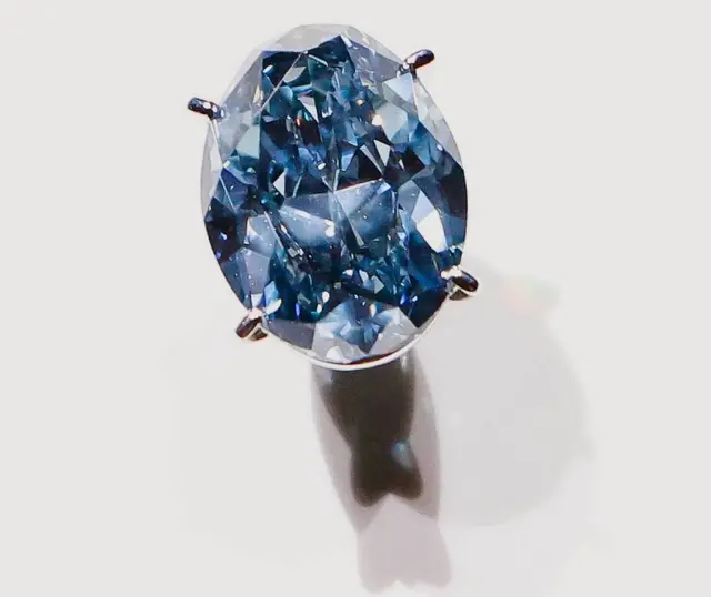 O Diamante Azul de Okavango exposto no Museu Norte-Americano de História Natural de Nova York, nos Estados Unidos