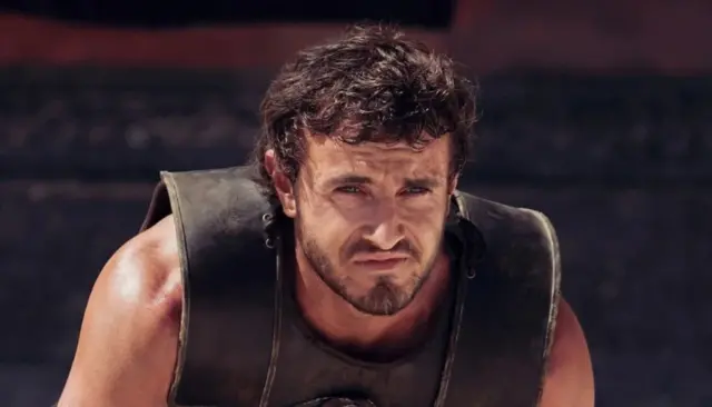 Paul Mescal em cena de 'Gladiador 2'