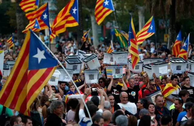 Manifestação separatista catalã