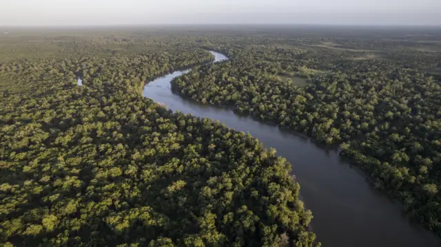 imagem do rio Amazonas visto de cima