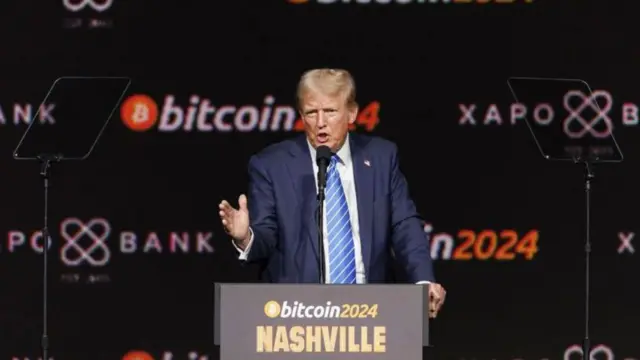 Ông Trump phát biểu tại một hội nghị Bitcoin ở thành phố Nashville (bang Tennessee) vào tháng Bảy