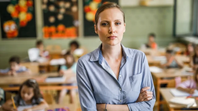 Professora em sala de aula