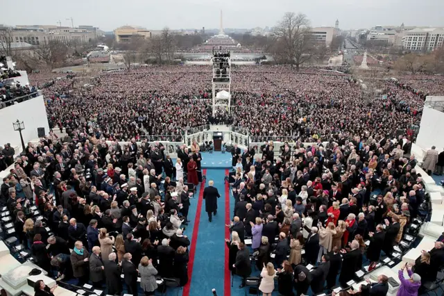 Trump Beyaz Saray'da yemin töreninde.