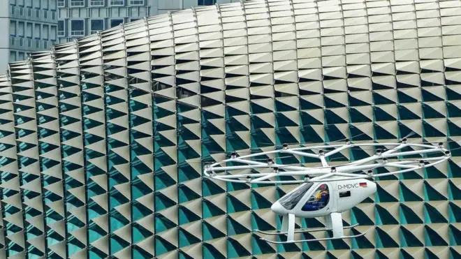 德國科技公司 Volocopter 出品的 VoloCity 是世界上第一款獲得商業運營拍照的電動空中出租車