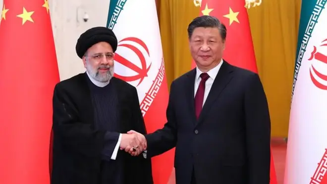 伊朗總統萊希(Ebrahim Raisi)2月14日在北京與中國國家領導人習近平舉行了會晤，開啟了為期三天的訪華行程。