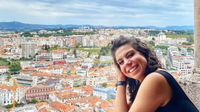 Aline Dorneles no Castelo de Leiria: a gaúcha se mudou para o interior de portugal em agosto