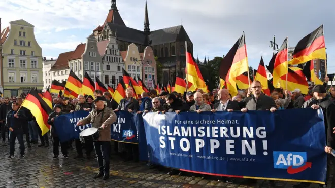 AfD "anti-Islamisation" rally in Rostock, eastern Germany (22 Sep 18)