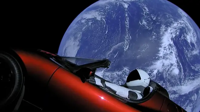 The aim was to send the car and mannequin towards Mars' orbit