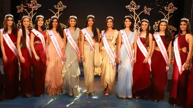 Participants at the fbb Colors Femina Miss India East 2019 on April 23,2019 in Kolkata,India.