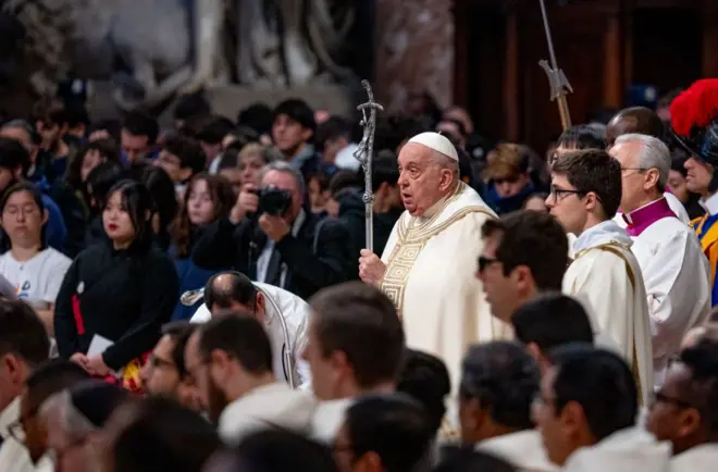 Papa Francisco em cerimônia no Vaticano