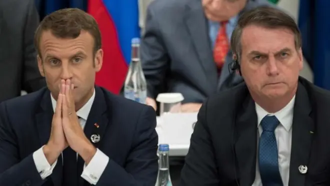 Macron afirmou que Bolsonaro mentiu sobre atuar contra o desmatamento, em encontro do G20 em junho, onde sentaram lado a lado