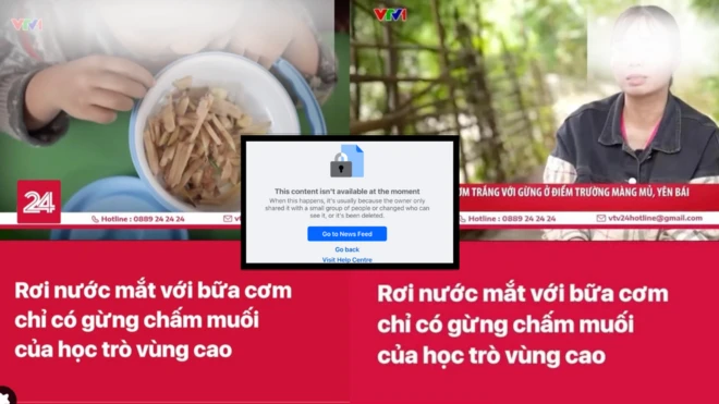 Ảnh chụp màn hình bài đăng phóng sự của VTV 