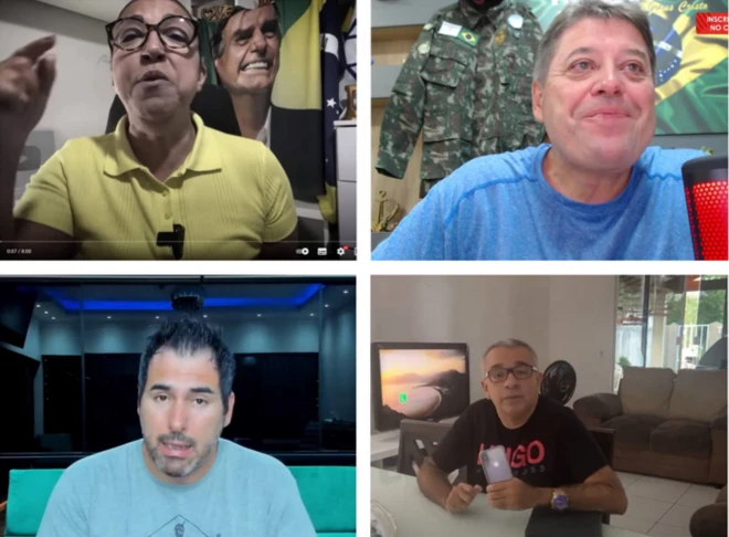 Colagem com pastores em vídeos no YouTube