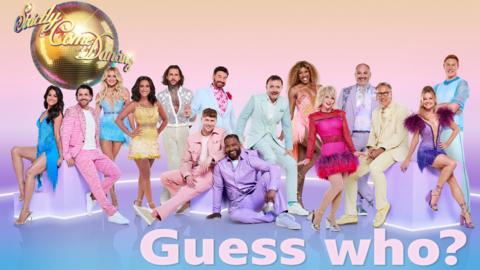 All fifteen celebrities from Strictly Come Dancing 2024, they are a diverse group all wearing colourful and sparkling outfits.