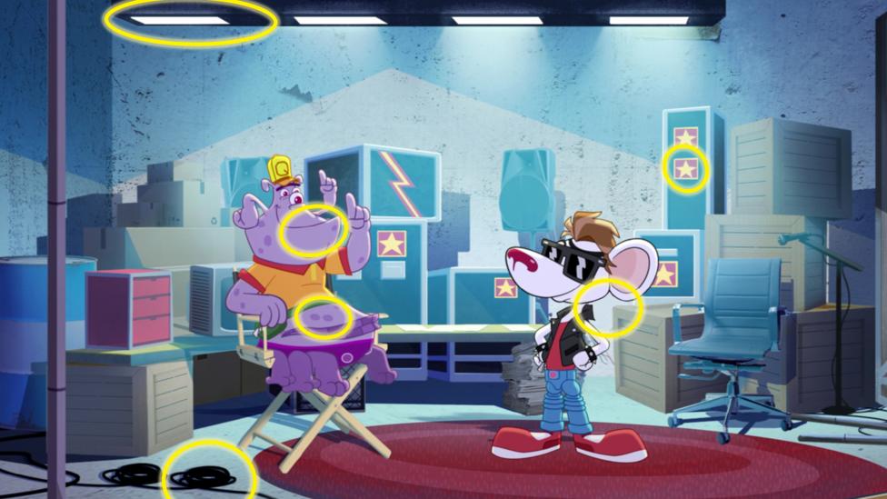 A spot the differene puzzle featuring Danger Mouse.