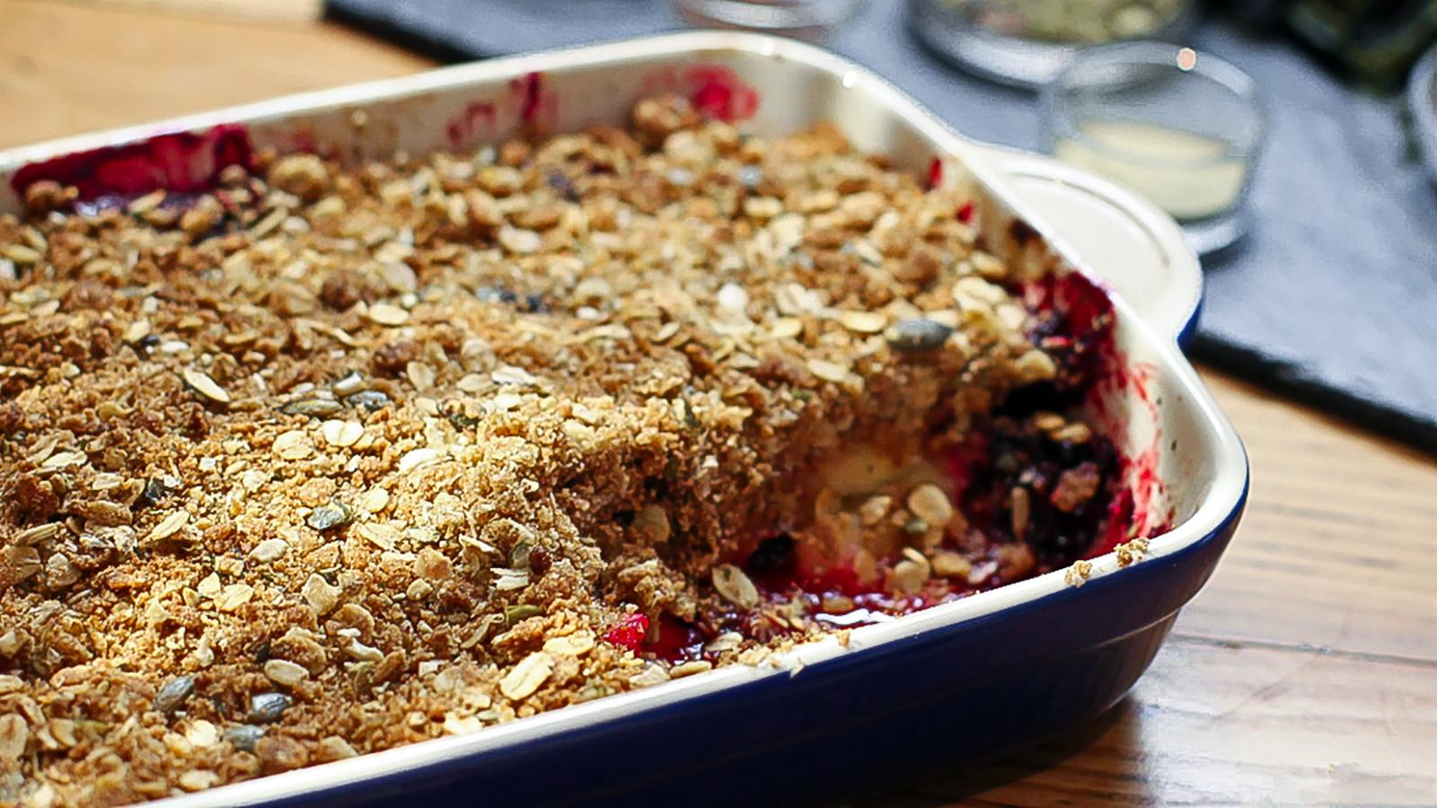 Paul's apple and blackberry crumble