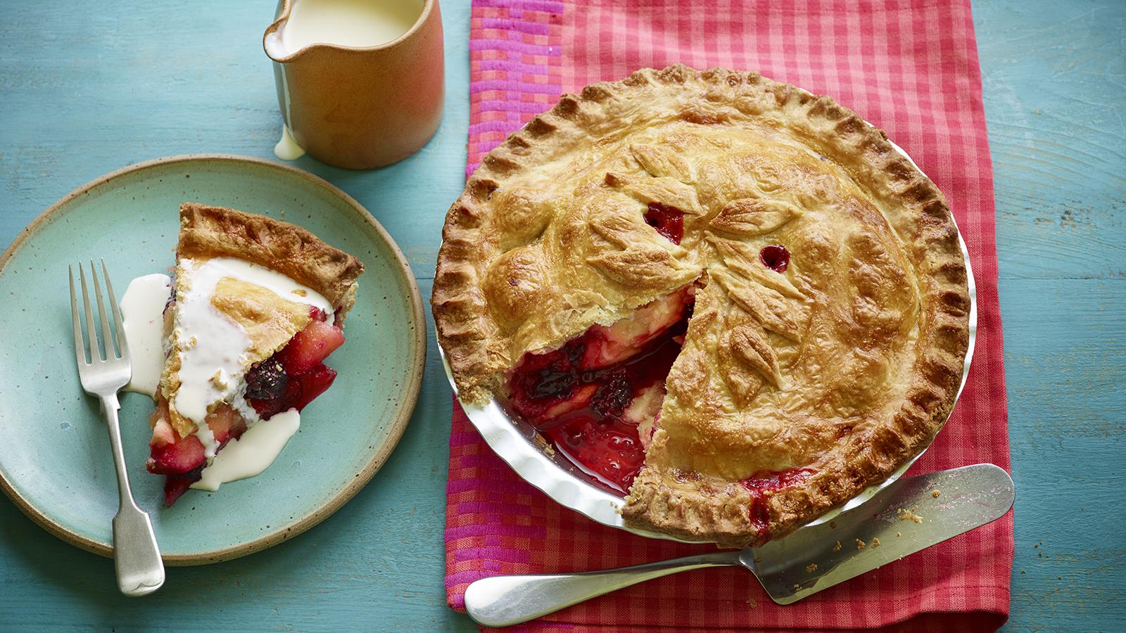 Apple and blackberry pie