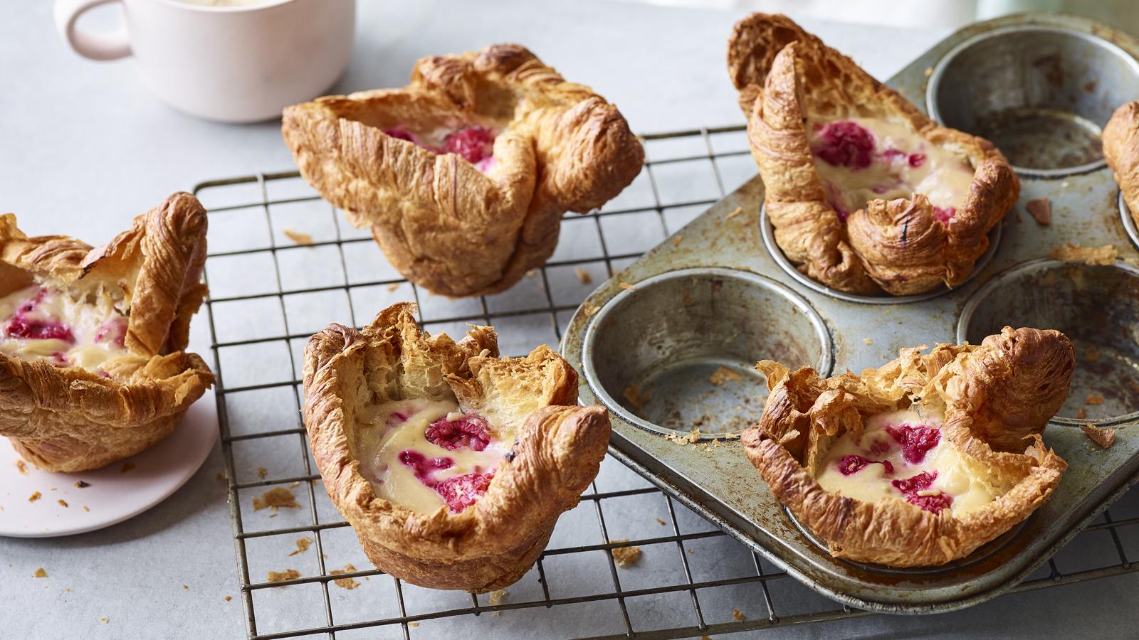 Raspberry cheesecake croissants