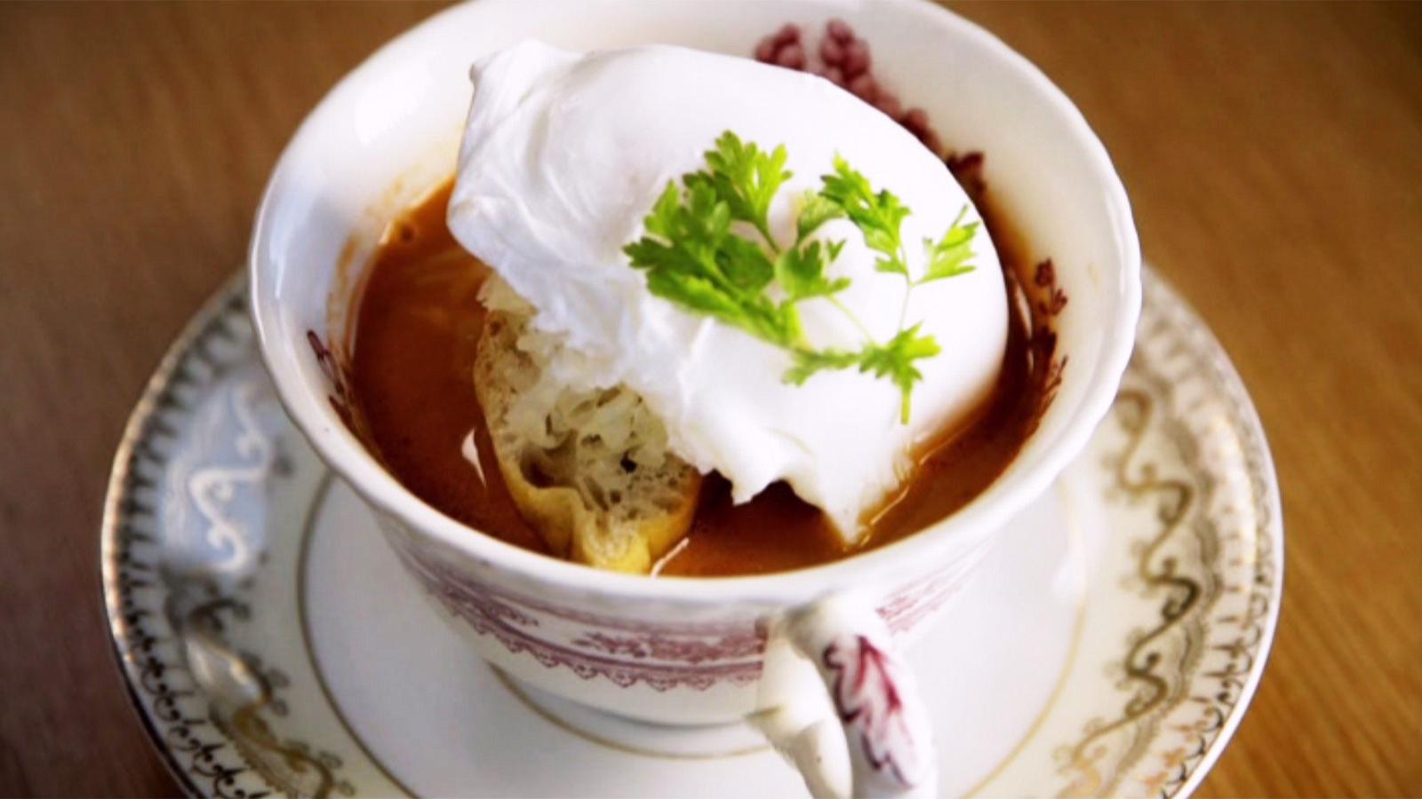 Fish soup with rouille-topped crostini