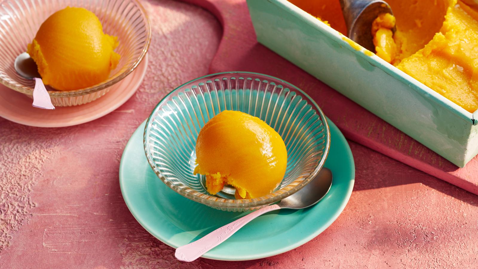 Fresh mango sorbet