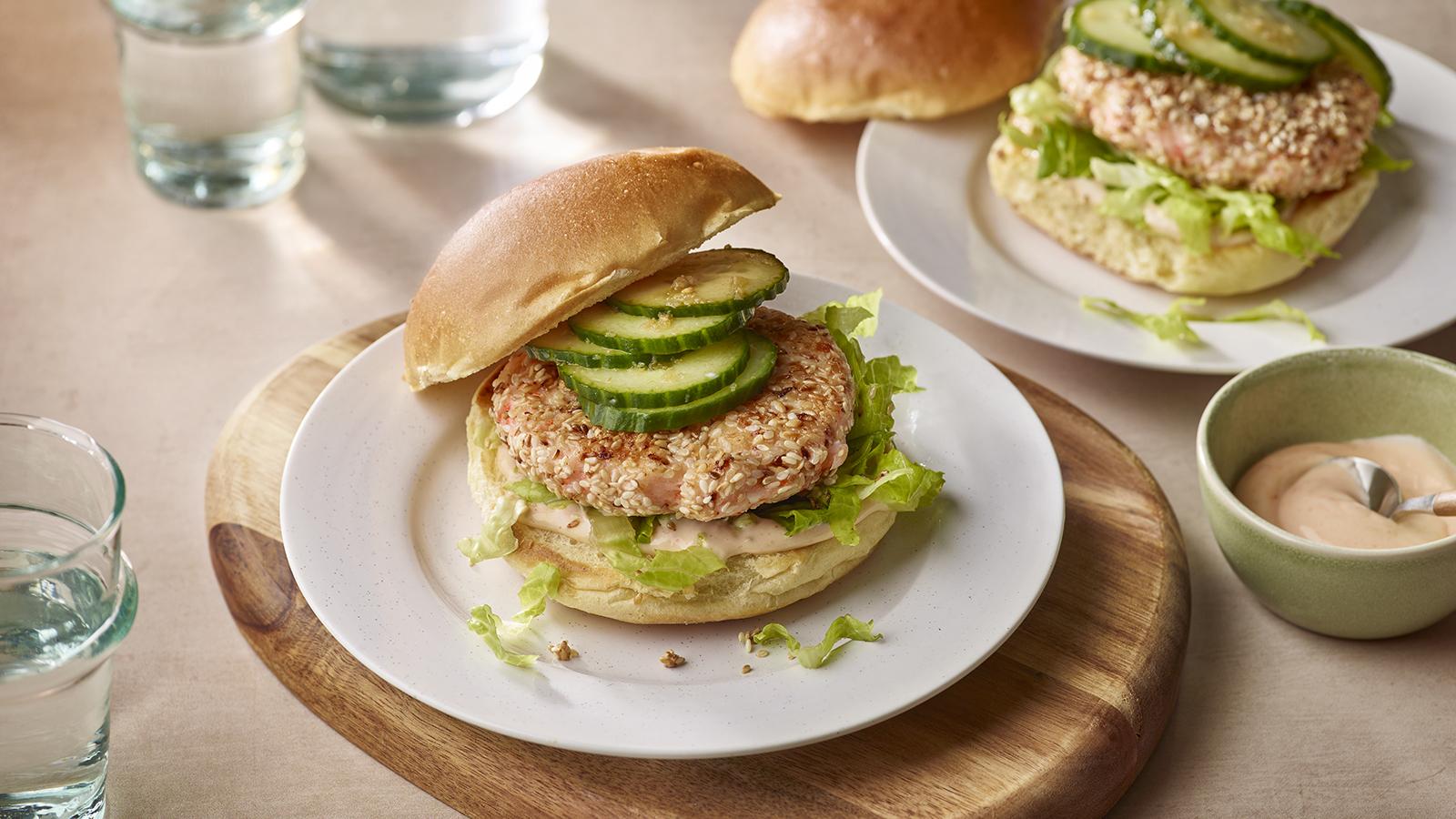 Prawn and ginger burgers