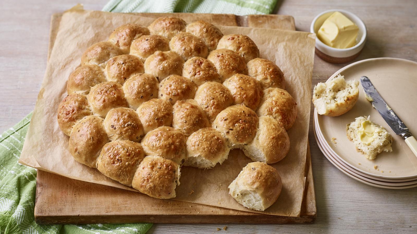 Tear and share cheese and herb rolls