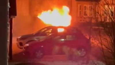 BMW on fire