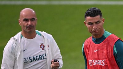 Roberto Martinez and Cristiano Ronaldo