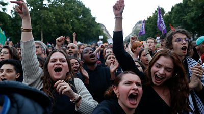 Celebrations at Place de la Republique in Paris