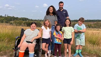 Nina with children at Chobham Common