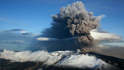 Ash cloud that erupted from Eyjafjallajokull in Iceland.