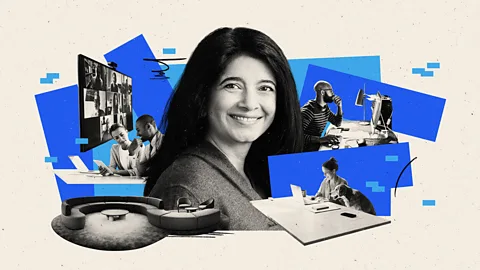 A collage of Zoom chief product officer Smita Hashim (Credit: BBC)