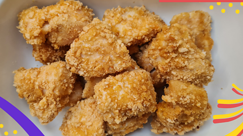 homemade chicken nuggets in a bowl.