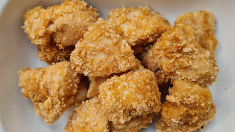 homemade chicken nuggets in a bowl.