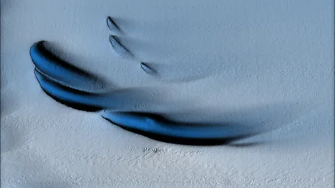 Sand dune-like ice structures found under the Dotson Ice Shelf in Antarctica (Credit: Filip Stedt/University of Gothenburg)