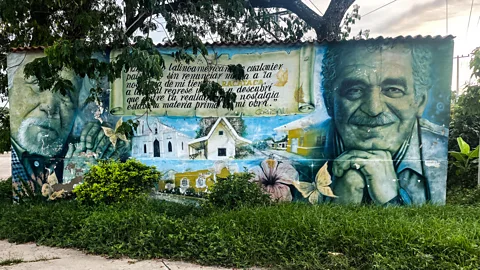 Wall mural of author Gabriel García Márquez (Credit: Catherine Ellis)