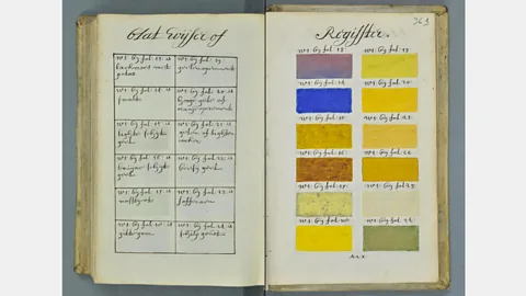 Aix-en-Provence, Bibliothèque municipale/Bibliothèque Méjanes A 1692 book sought to illustrate every shade of watercolour possible – by hand (Credit: Aix-en-Provence, Bibliothèque municipale/Bibliothèque Méjanes)