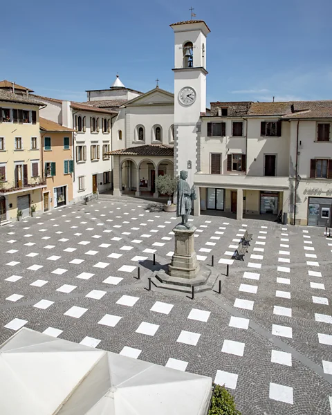 Giulio Margheri The painted grid pattern blends with the picturesque setting of the square (Credit: Giulio Margheri)