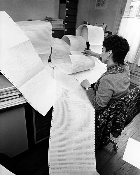 Richard Frieman-Phelps/Getty Images While fax machines allowed users to send documents over long distances, they could also produce large amounts of paper work (Credit: Richard Frieman-Phelps/Getty Images)