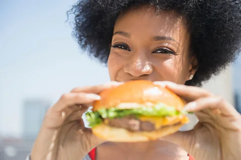 Alamy Swapping a beef burger for a plant-based alternative can significantly reduce our individual carbon emissions (Credit: Alamy)