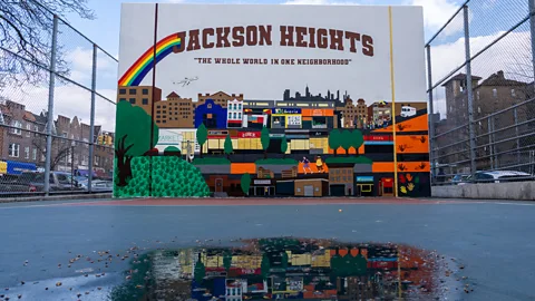 Sebastian Modak; mural by Erick Teran Jackson Heights has been referred to as the world's most diverse neighbourhood (Credit: Sebastian Modak; mural by Erick Teran)