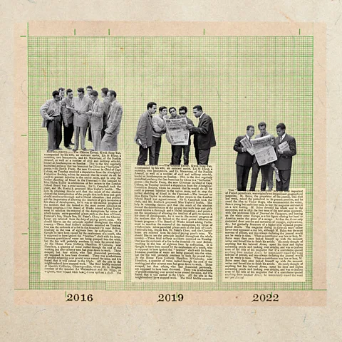 Javier Hirschfeld/ Getty Images Over the past eight years, the percentage of Americans who say they follow the news closely has declined (Credit: Javier Hirschfeld/ Getty Images)