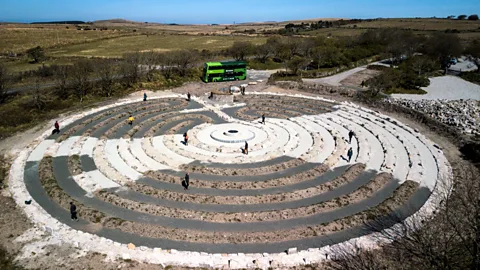 Golden Tree Kerdroya labyrinth is using traditional Cornish hedging to create its ancient Cretan pattern (Credit: Golden Tree)