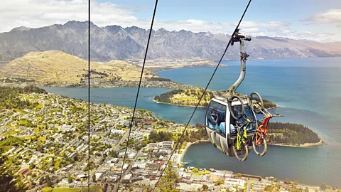 Getty Images Gondola with bikes in Queenstown and Lake Wakatipu (Credit: Getty Images)